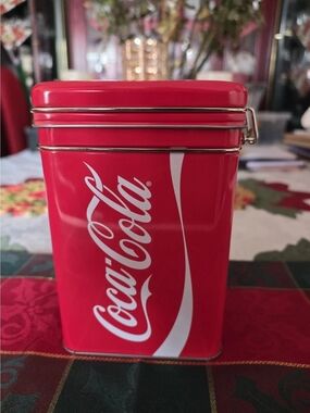 Coca Cola Red Metal Storage Tin